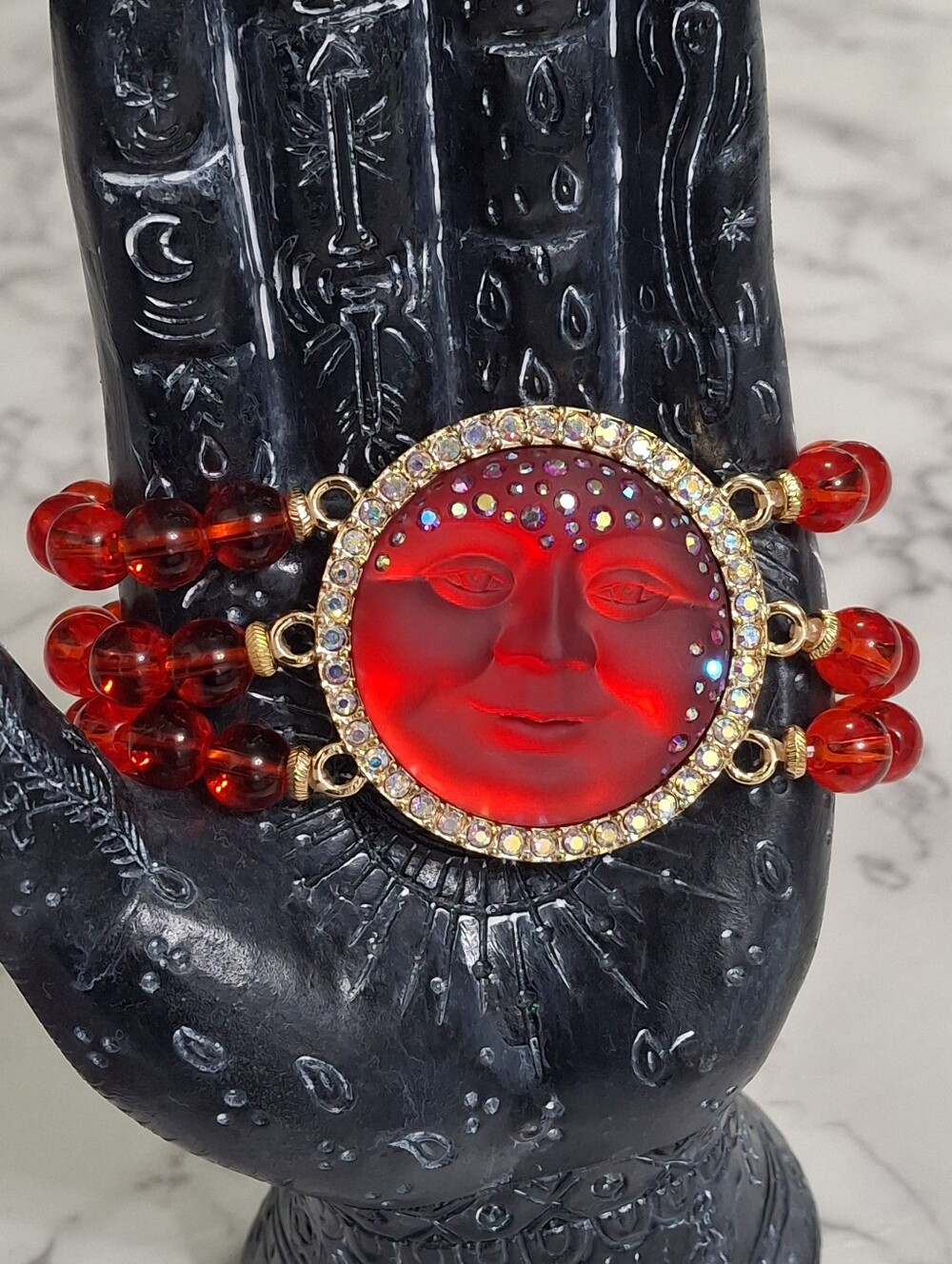 Kirks Folly Red Moon Face Bracelet